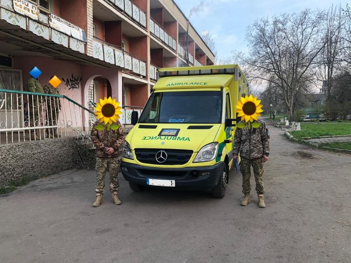 One of the ambulances that has arrived on the frontline after being sourced and donated by British-Ukrainian Aid (Picture: British-Ukrainian Aid/Facebook)